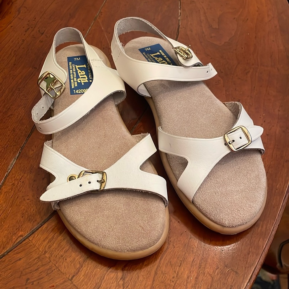 Lani - made in Italy white leather sandals